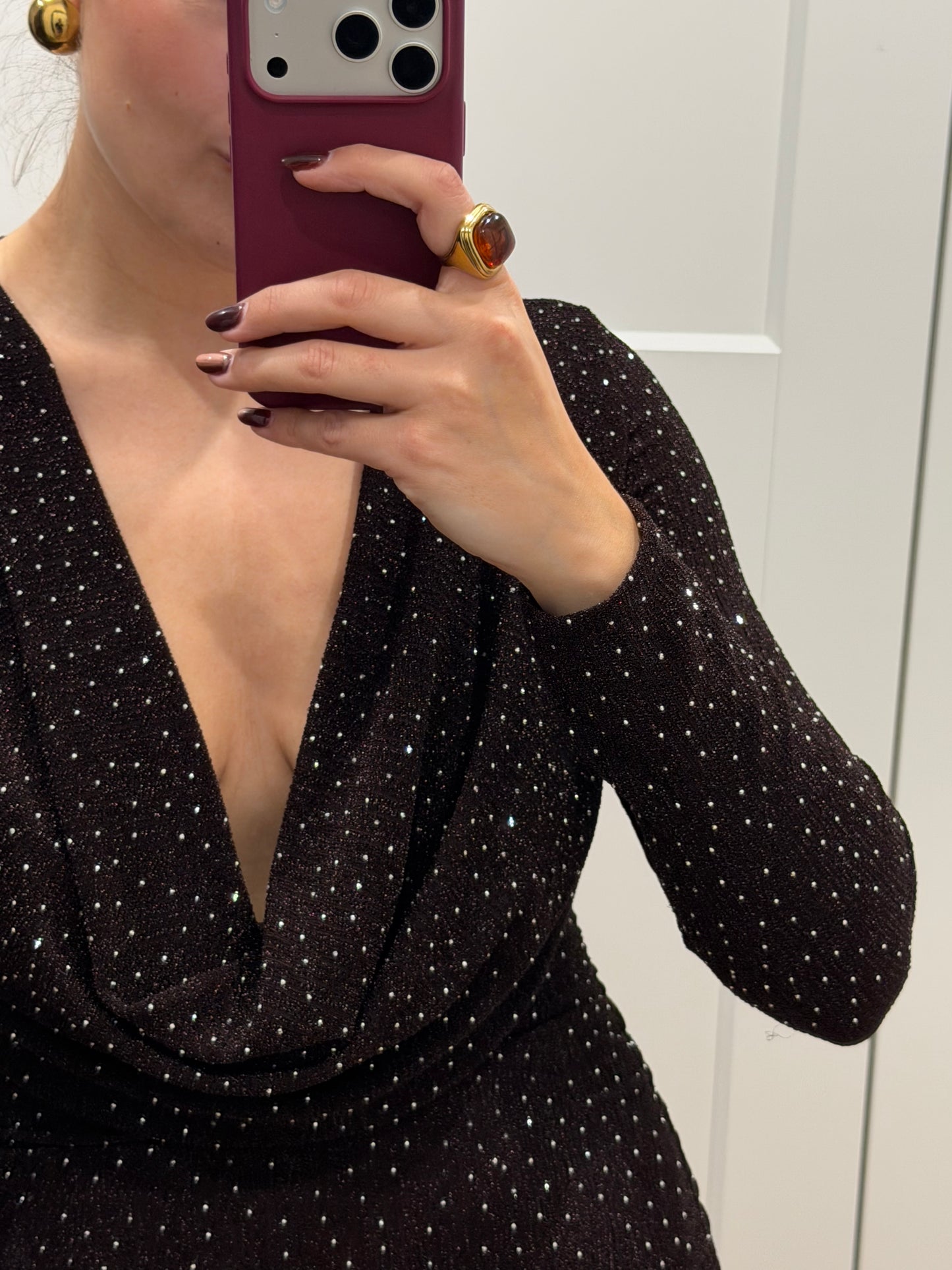 Vestido brillo cascada