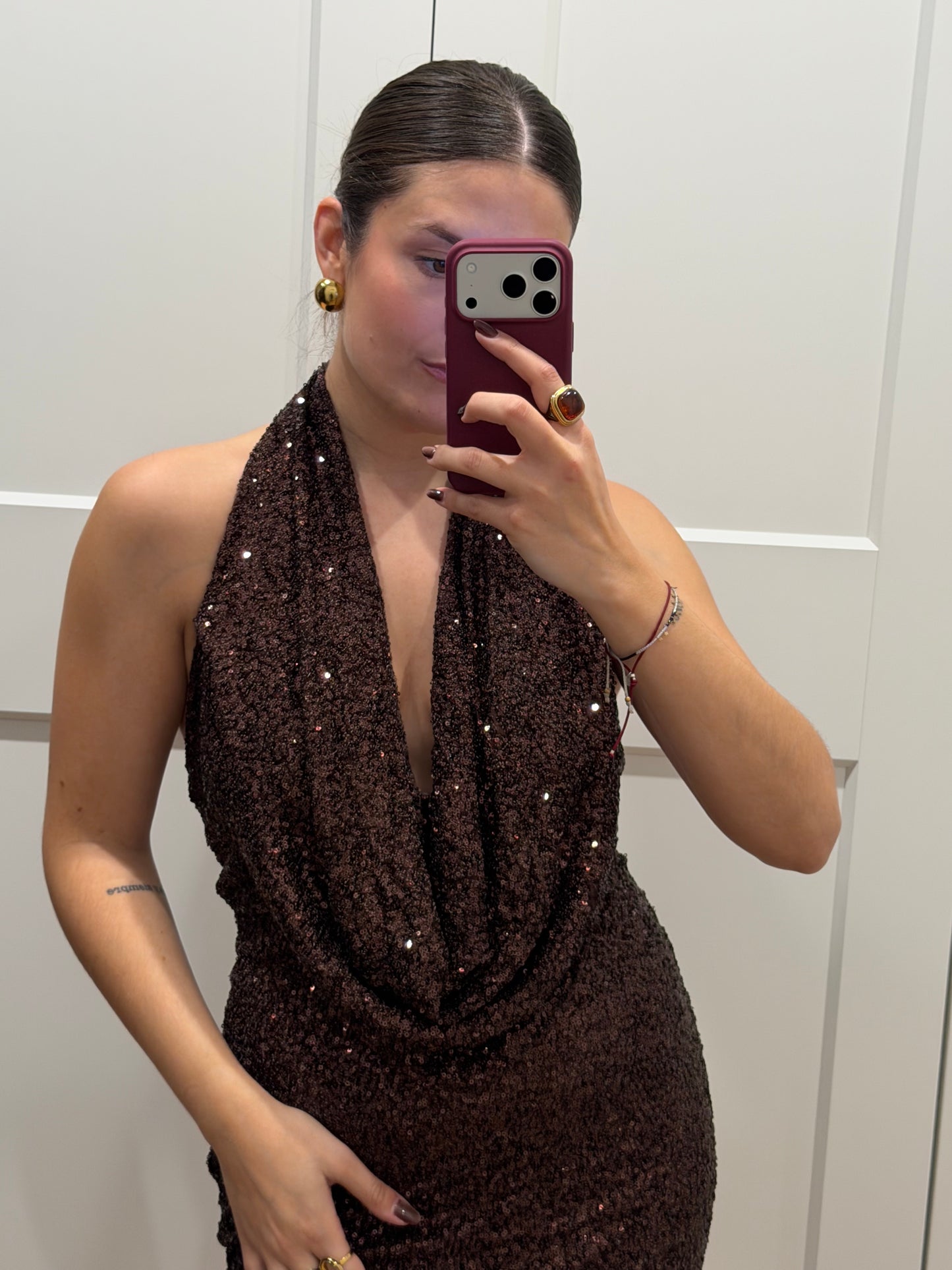 Vestido lentejuelas cascada