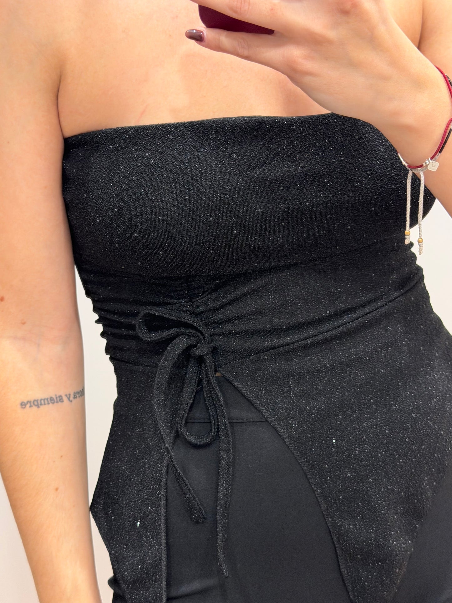 Camiseta lurex asimetrica