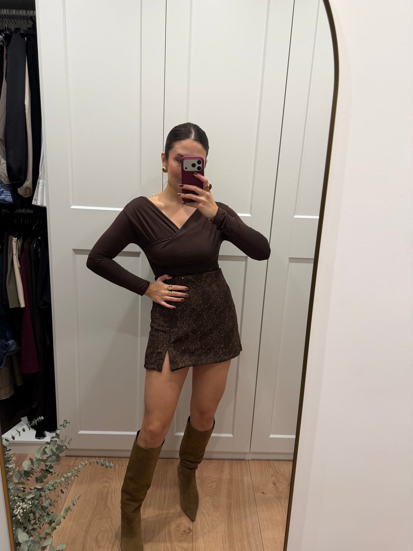 Falda pantalón encaje y brillos