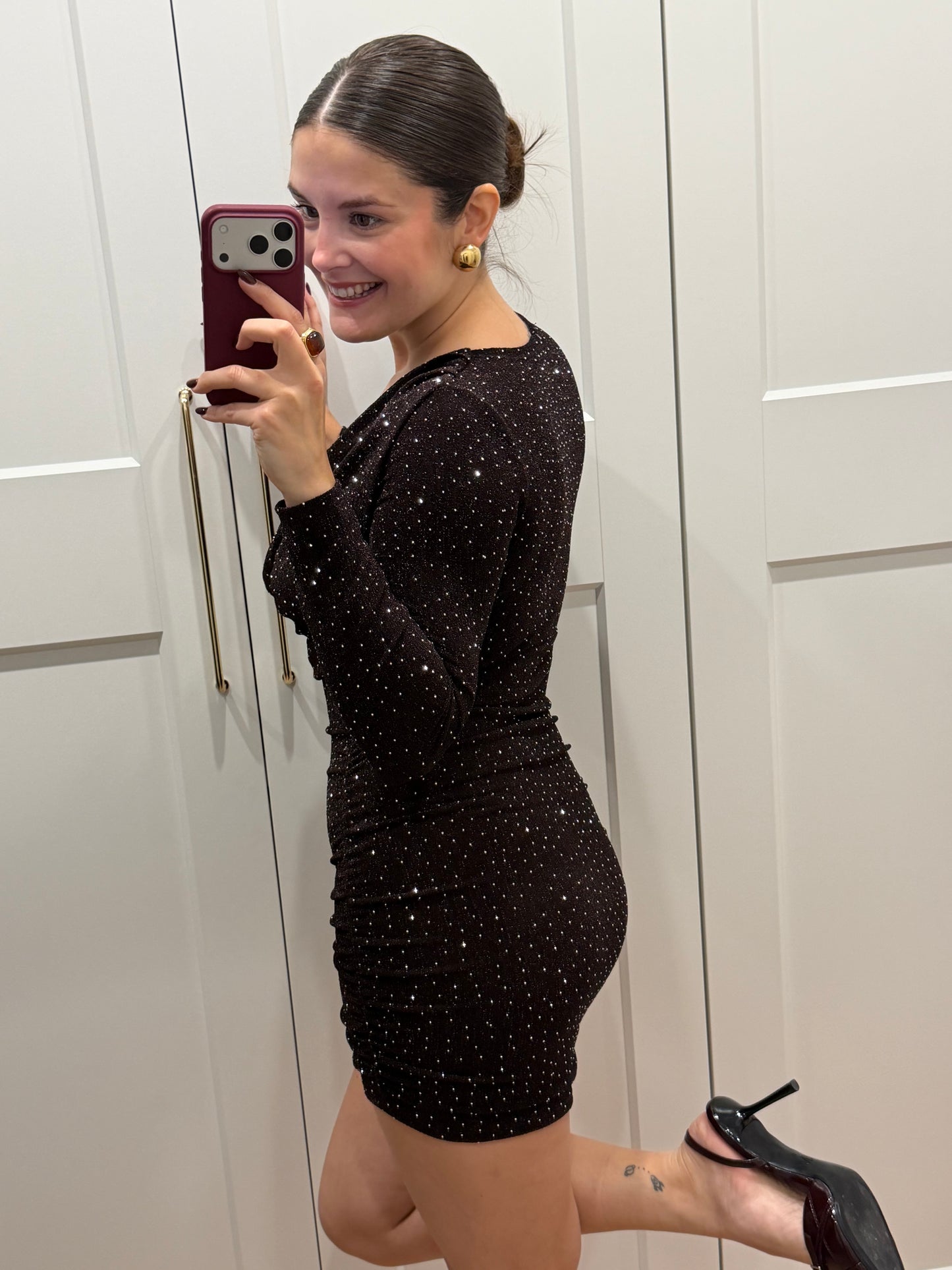 Vestido brillo cascada