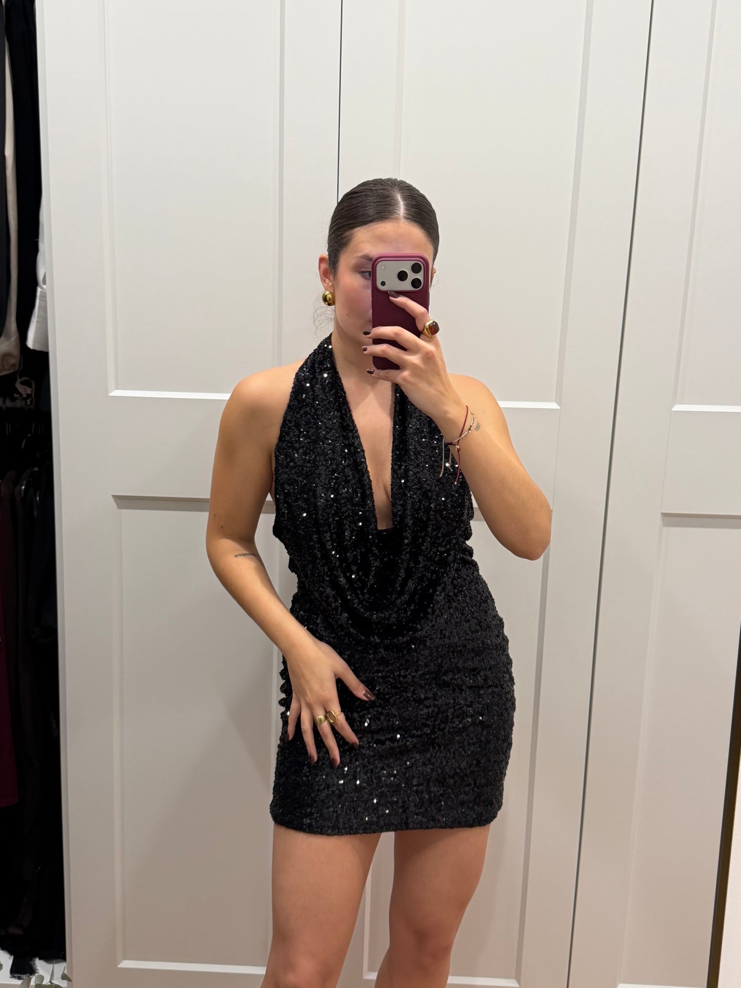 Vestido lentejuelas cascada