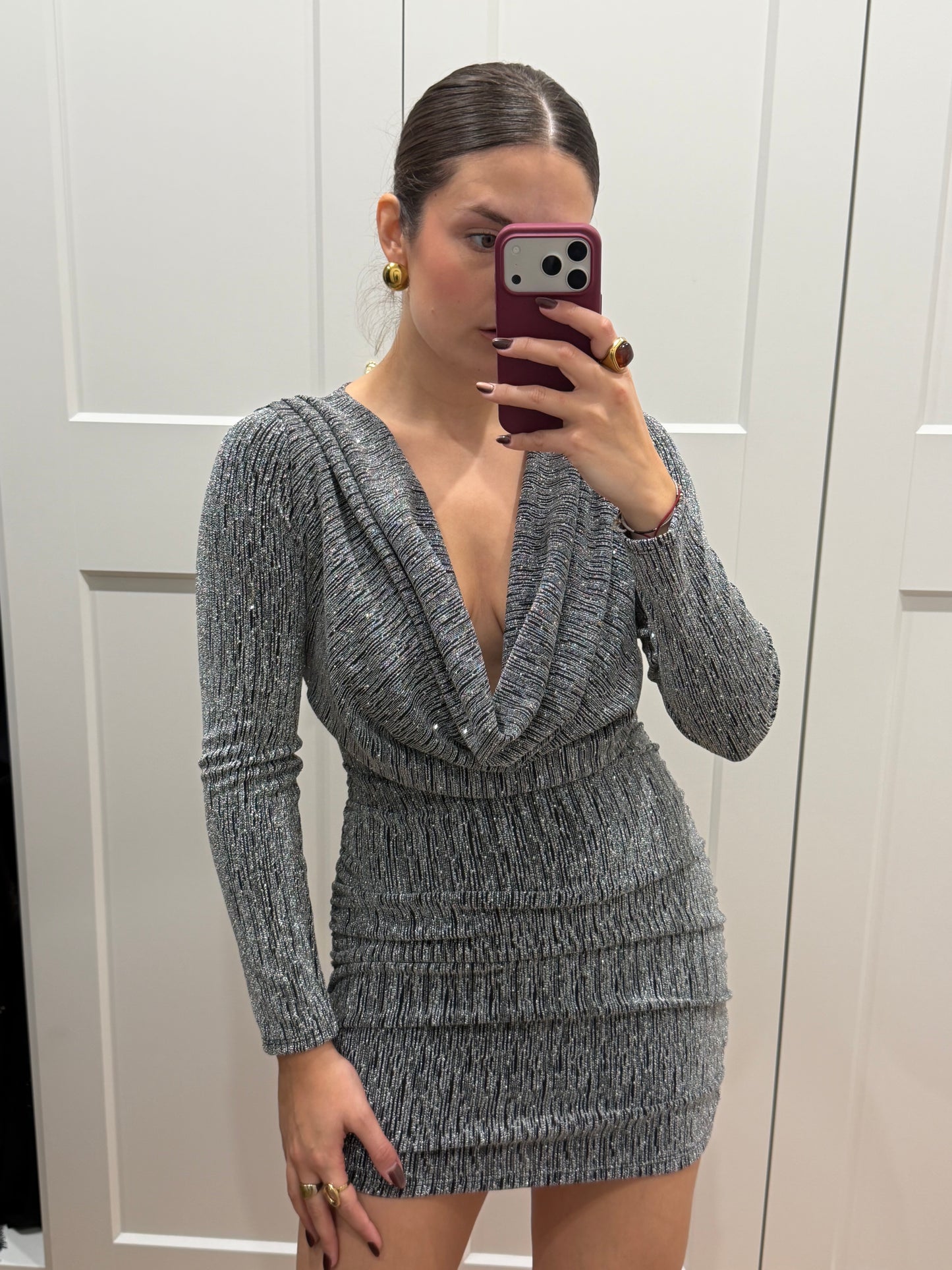 Vestido brillo cascada