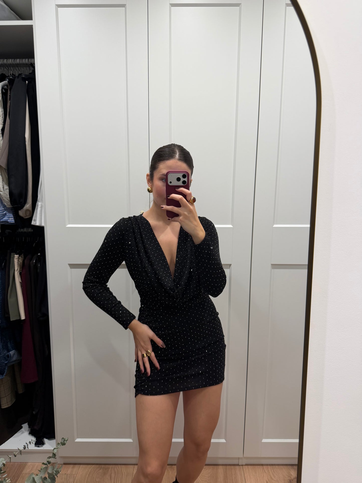 Vestido brillo cascada