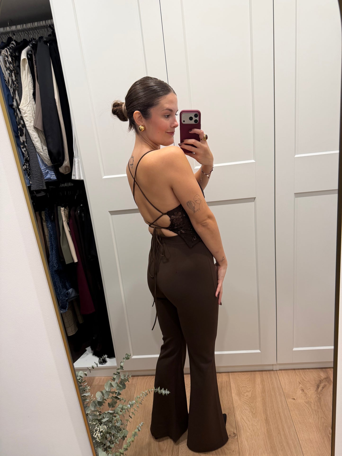 Top flor lentejuelas