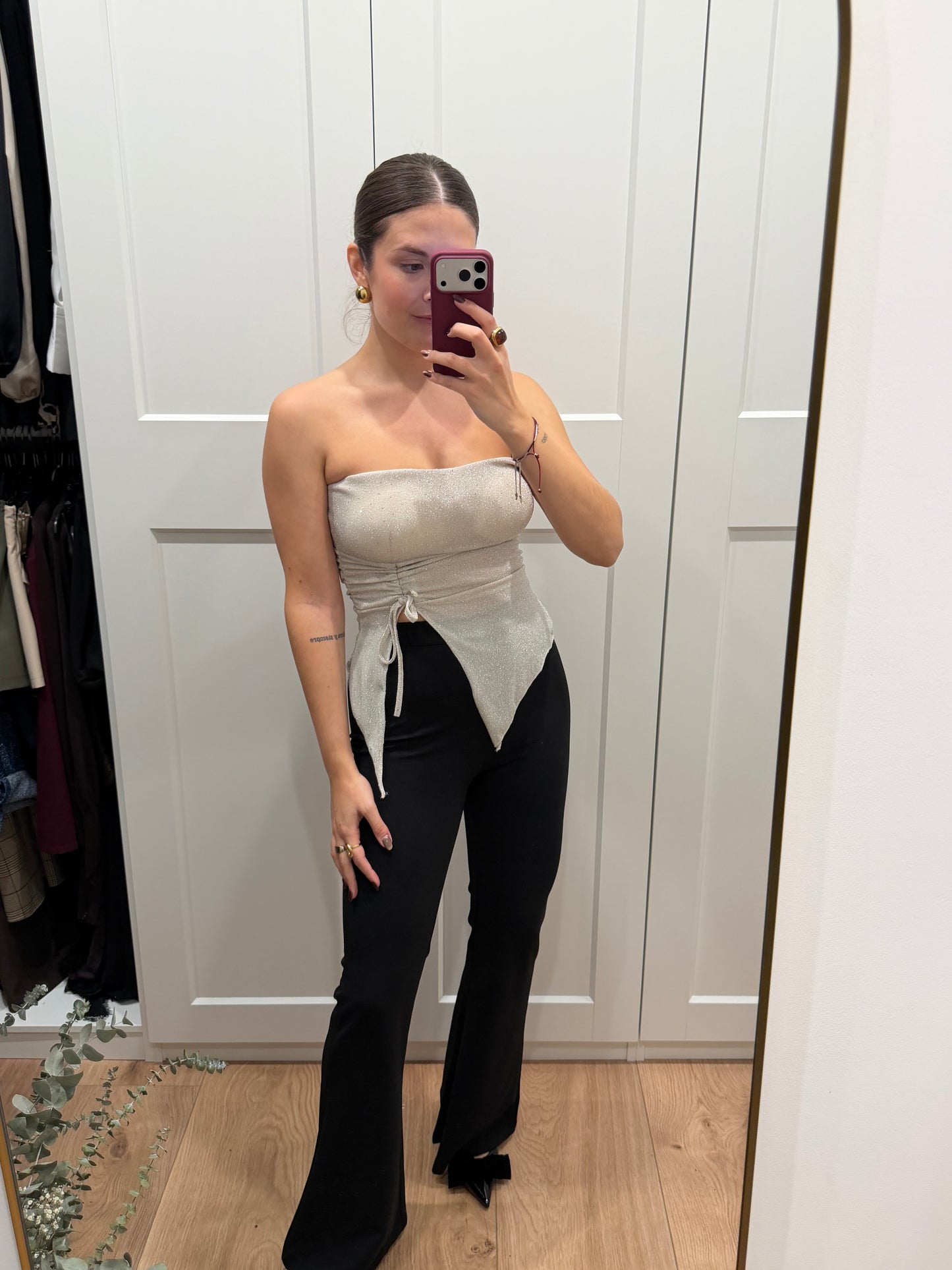 Camiseta lurex asimetrica