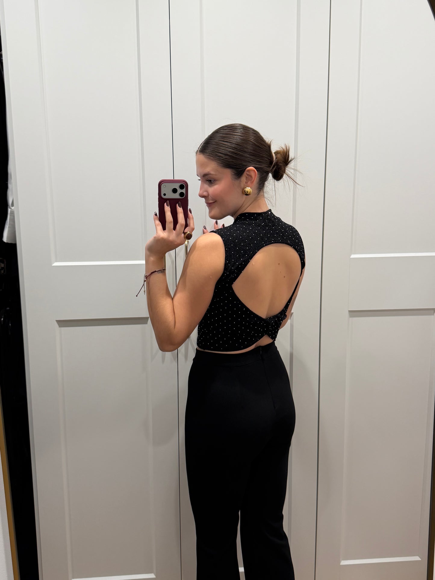 Top strass espalda descubierta