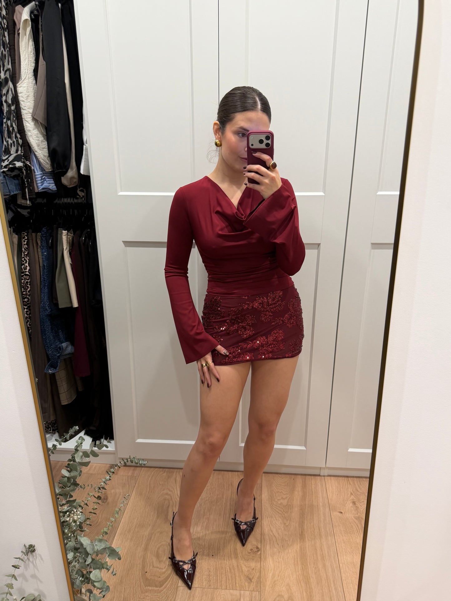 Falda pantalón flor lentejuela