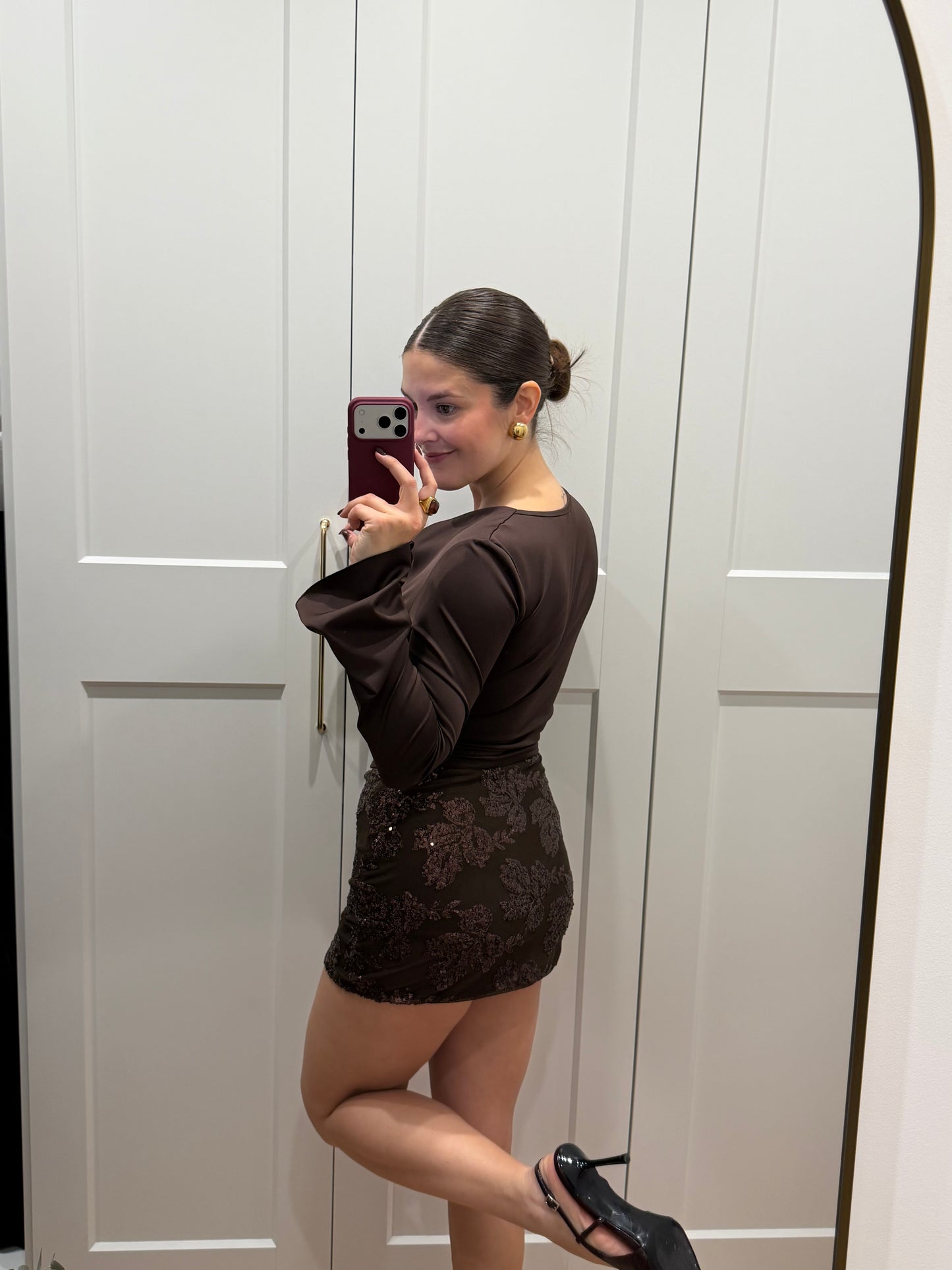 Falda pantalón flor lentejuela