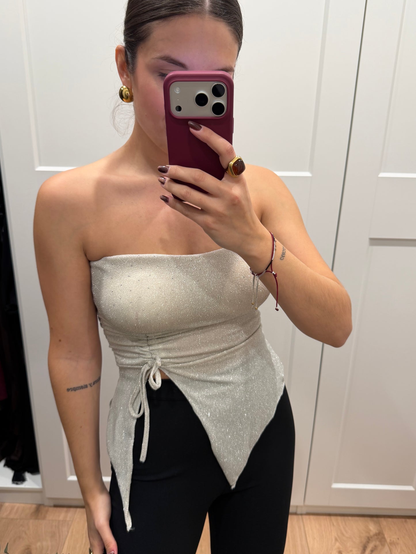 Camiseta lurex asimetrica