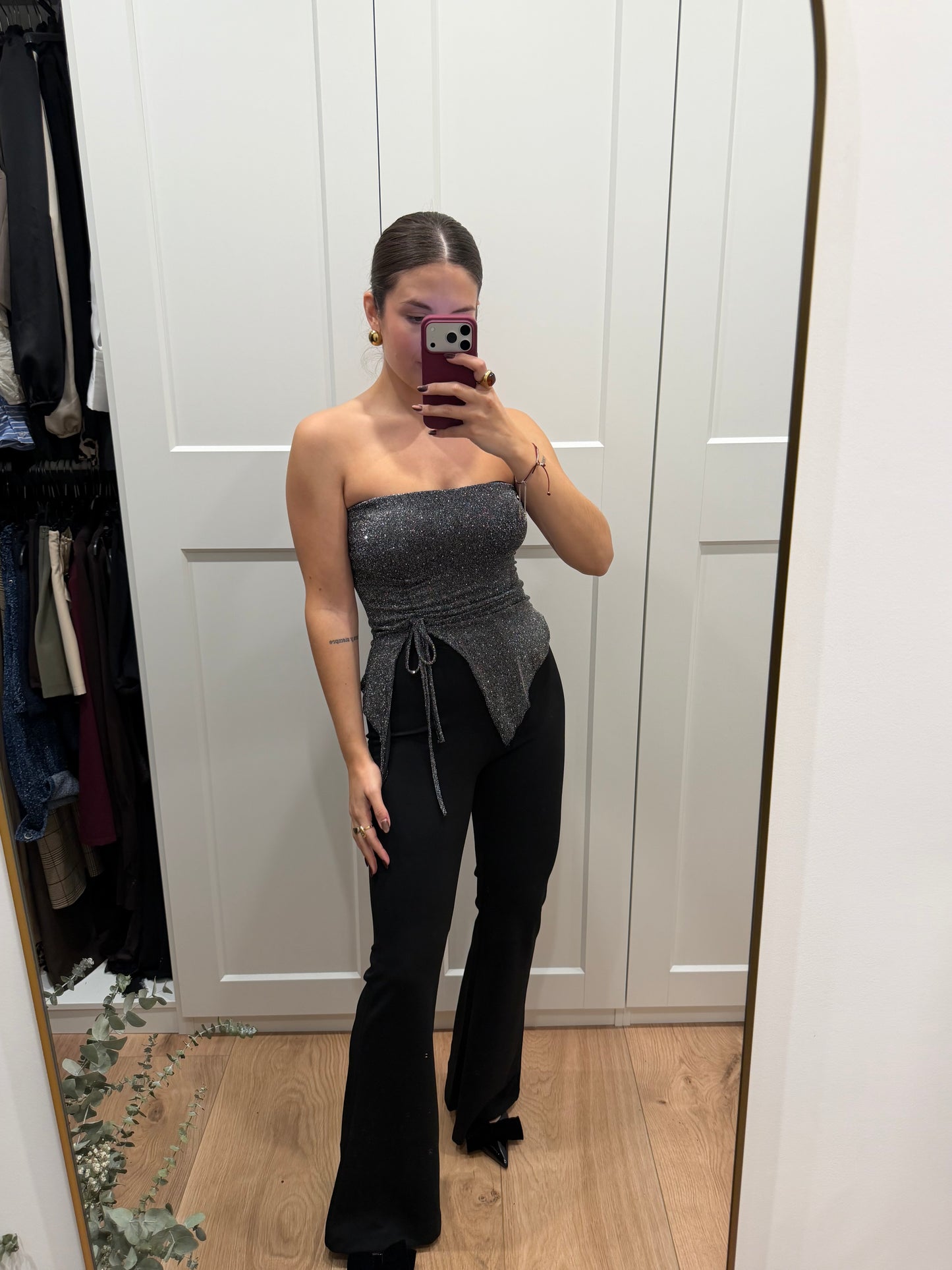 Camiseta lurex asimetrica