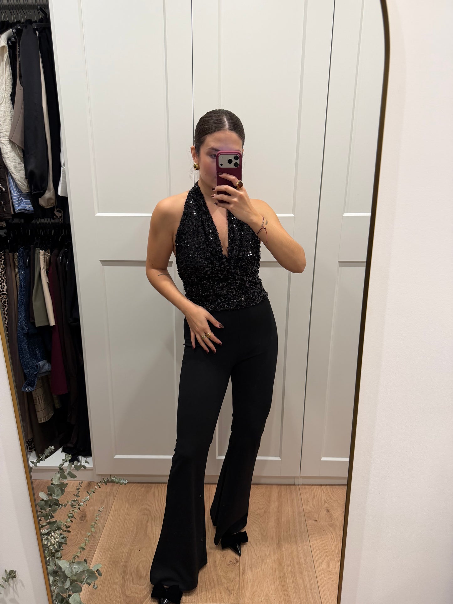 Top lentejuelas cascada