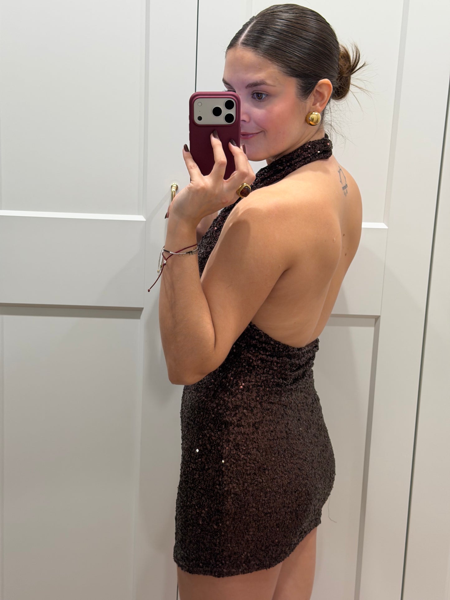 Vestido lentejuelas cascada