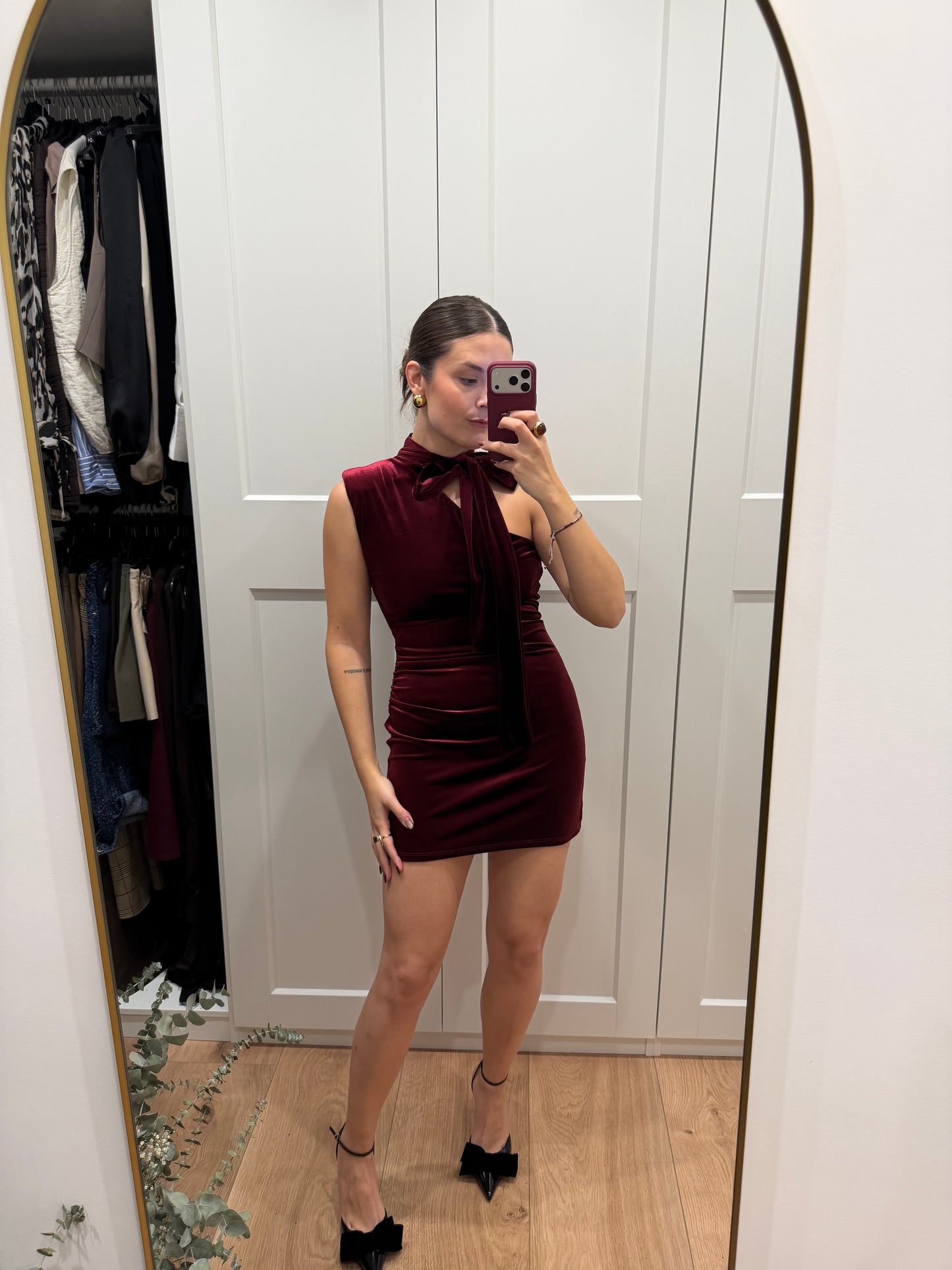 Vestido lazo terciopelo