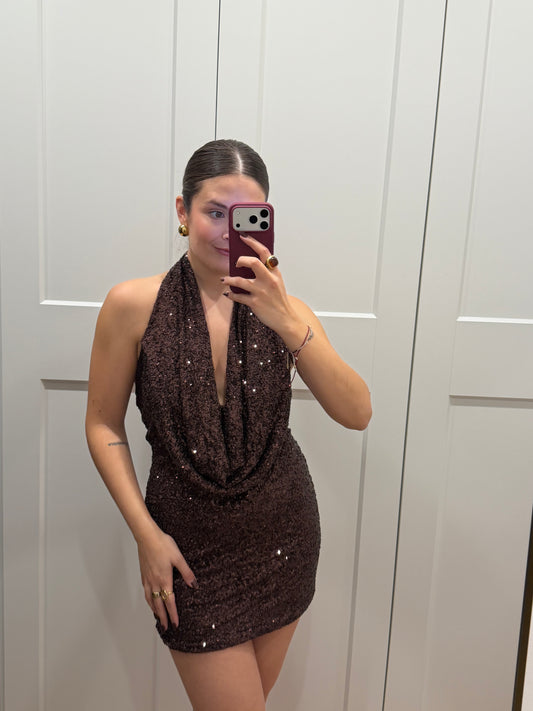 Vestido lentejuelas cascada