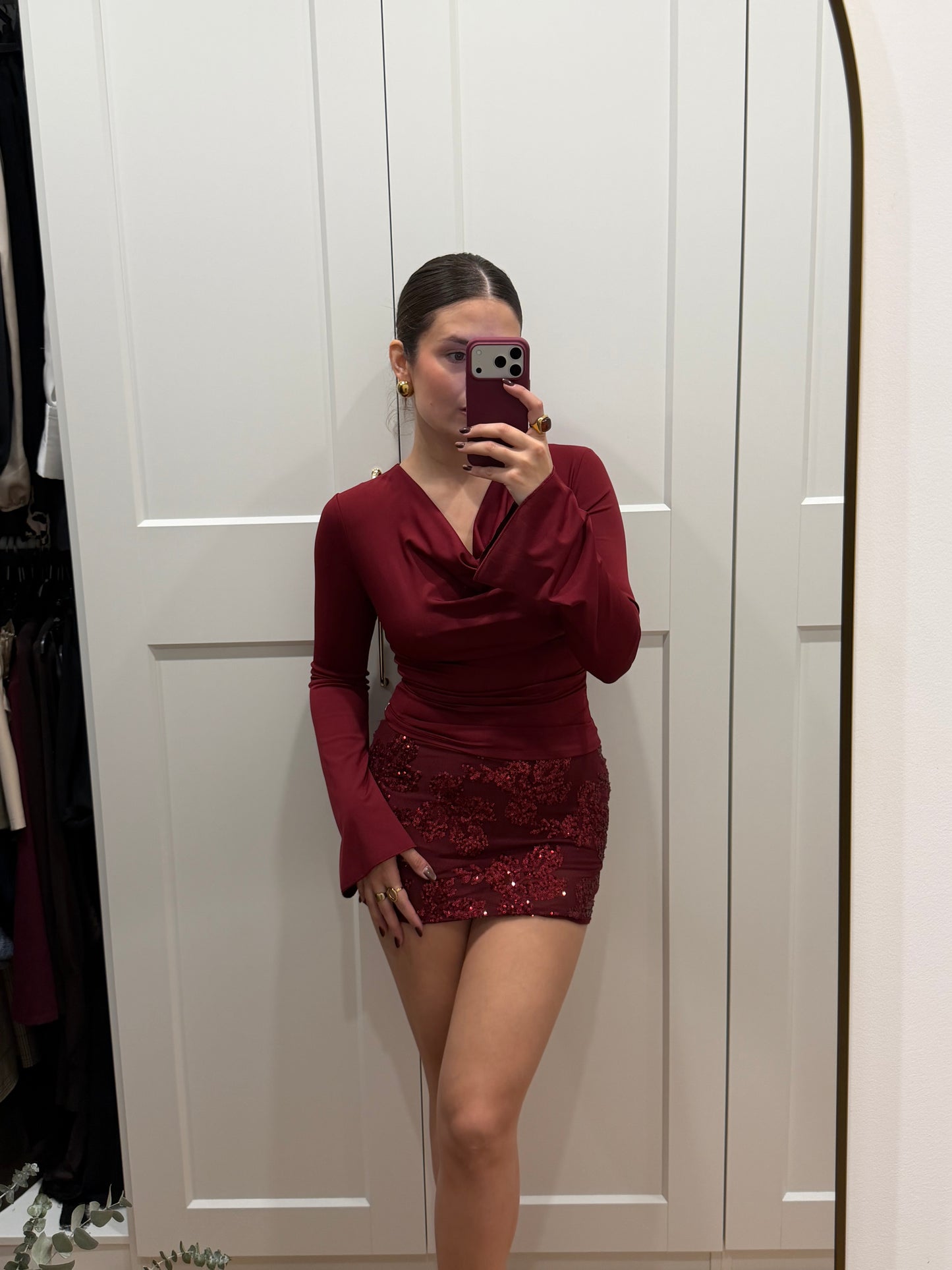 Falda pantalón flor lentejuela