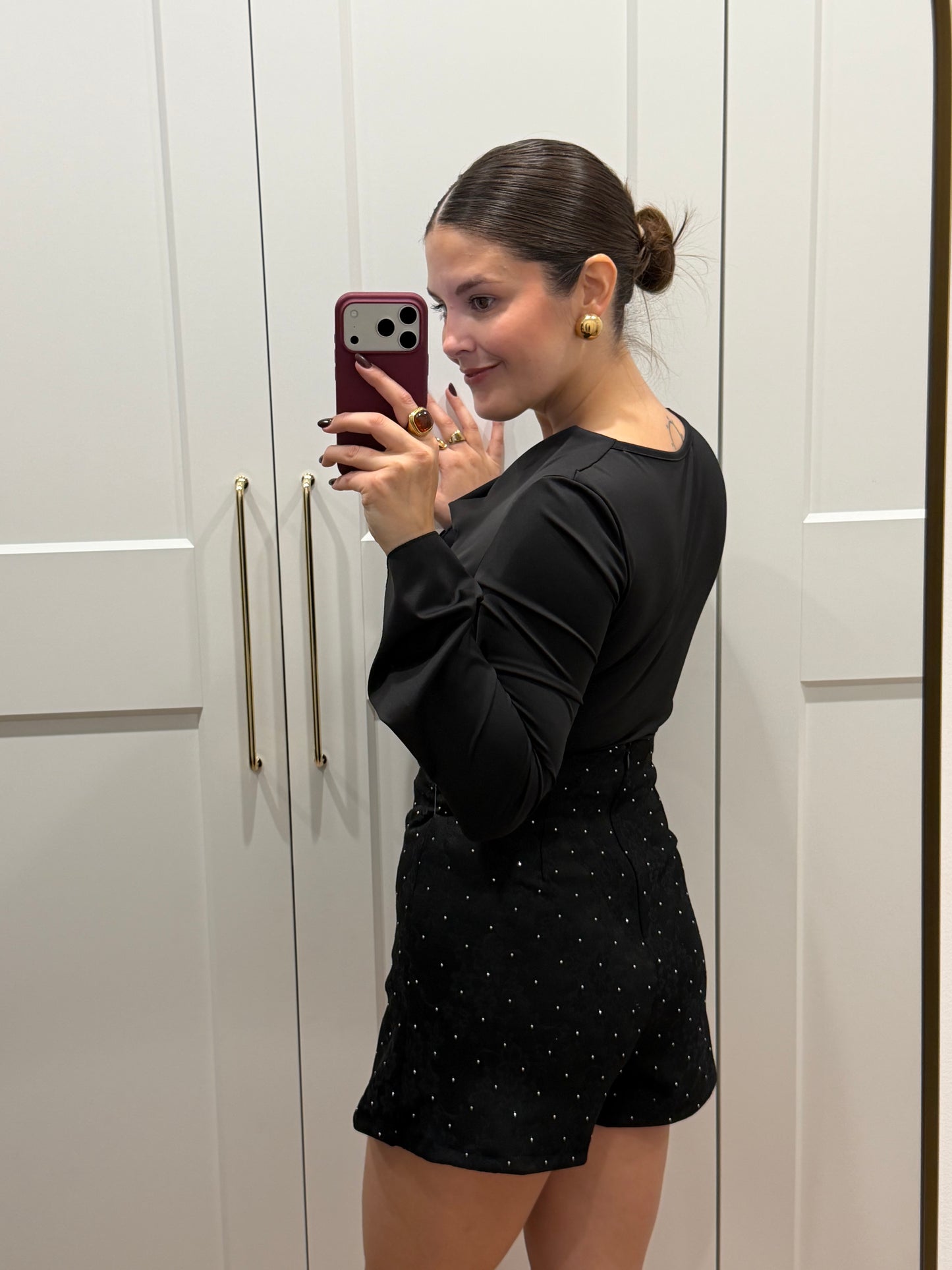 Falda pantalón encaje y brillos