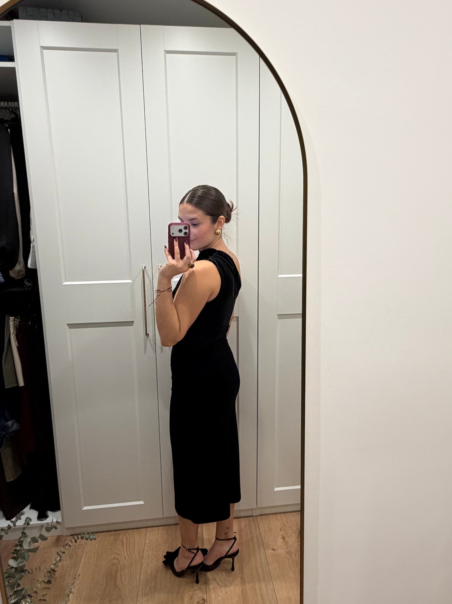 Vestido terciopelo asimetrico