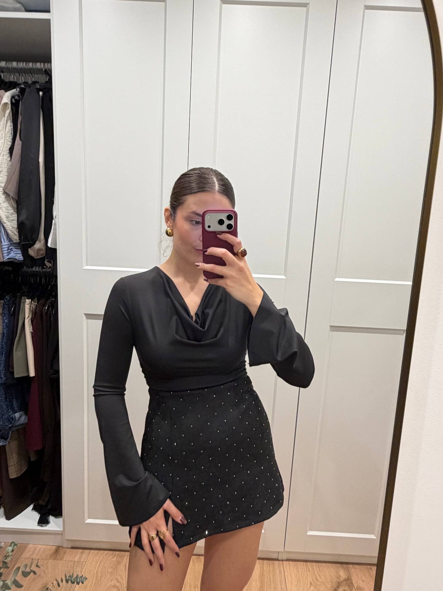 Falda pantalón encaje y brillos