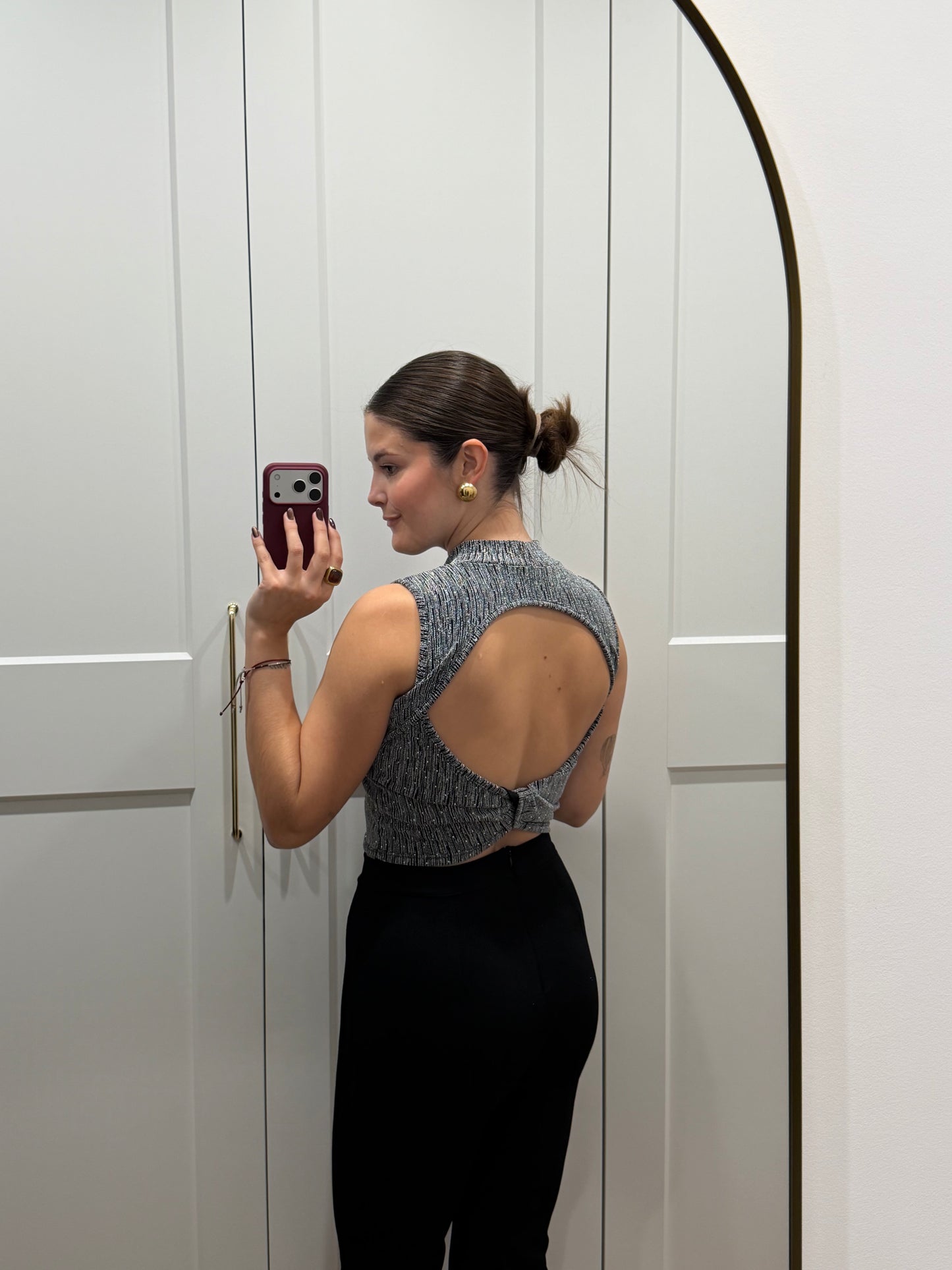 Top strass espalda descubierta