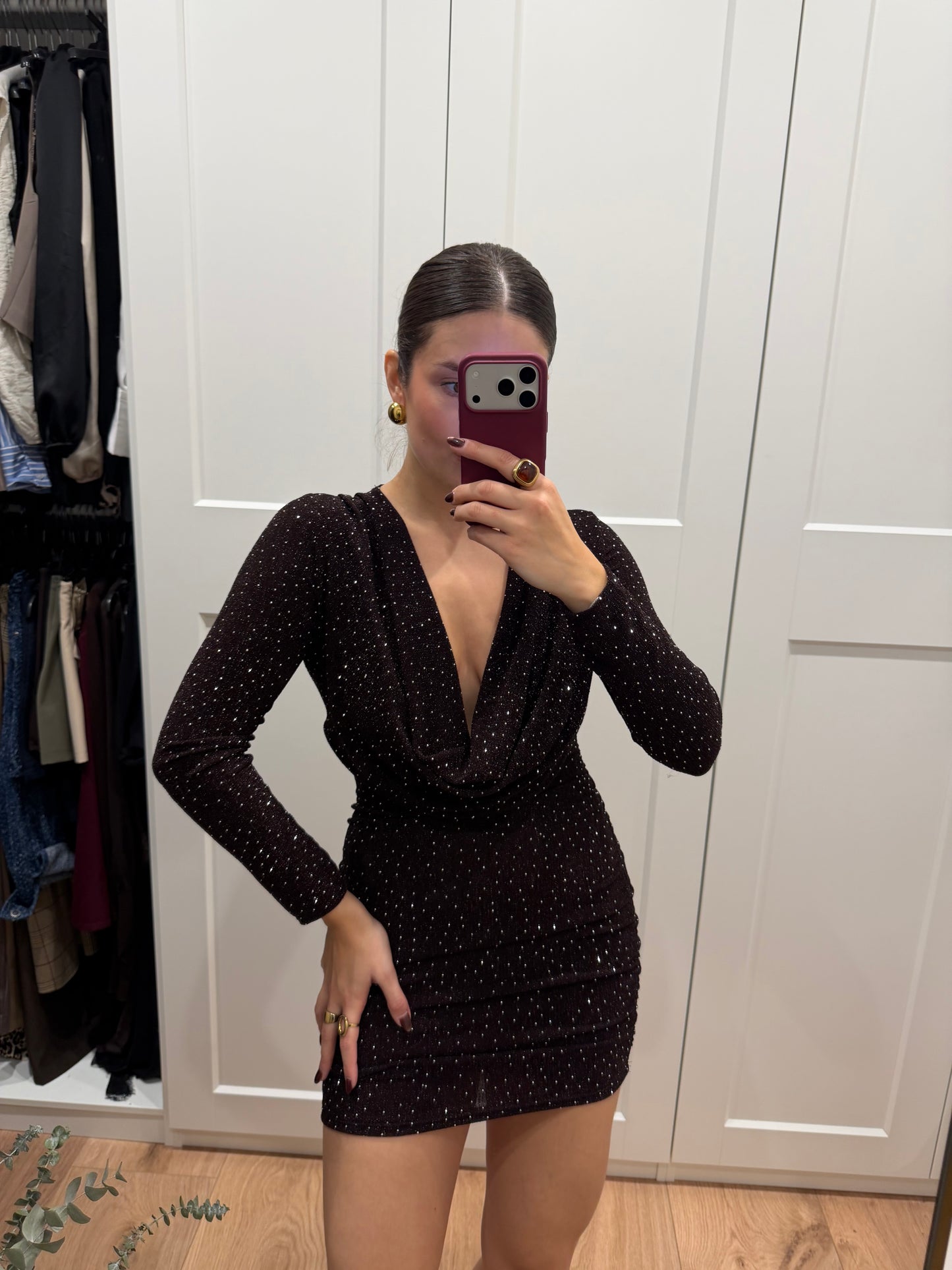 Vestido brillo cascada